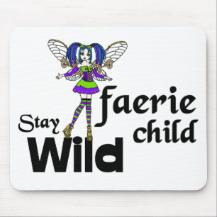 Stay Wild Faerie Child Steampunk Mousepad