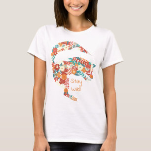 Stay Wild Floral Pouncing Fox T-Shirt