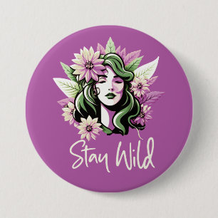 Stay Wild Flower Child 7.5 Cm Round Badge