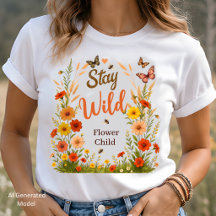Stay Wild Flower Child Boho Floral Graphic