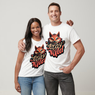 "Stay Wild Fox Design" T-Shirt