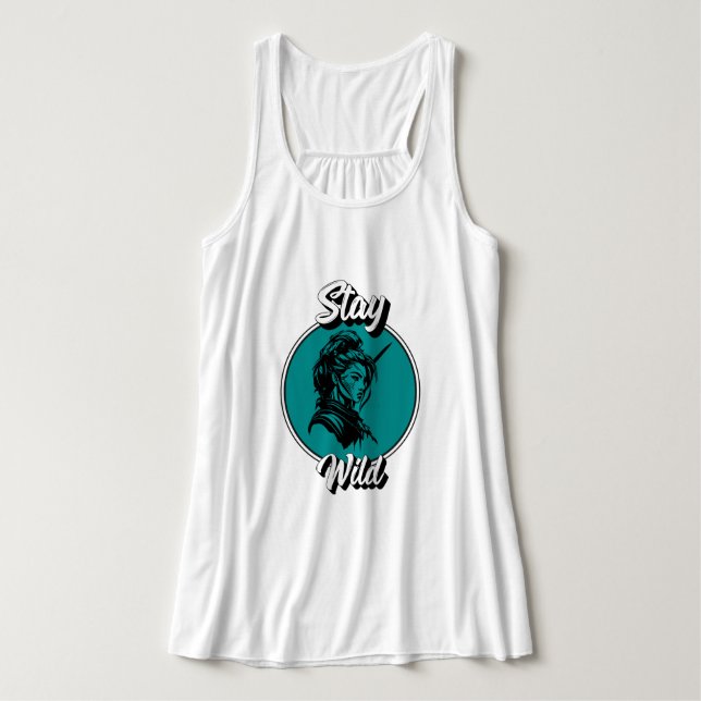Stay Wild | Japanese Samurai Girl Singlet (Design Front)