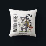 Stay Wild Lemur Life - Madagascar Vibes Cute lemur Cushion<br><div class="desc">Embrace the wild side with this adorable ring-tailed lemur! Perfect for Madagascar lovers, nature adventurers, and anyone who loves unique wildlife art. This cute cartoon lemur is ready for adventure — backpack on, map in hand, exploring the island vibes. Featuring bold 'STAY WILD' at the top, vertical 'LEMUR LIFE', and...</div>