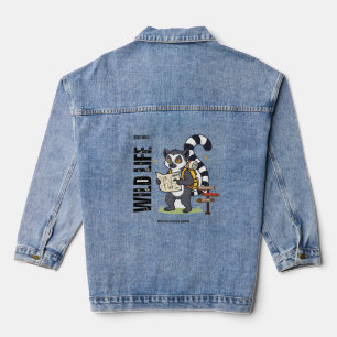 Stay Wild Lemur Life - Madagascar Vibes Cute lemur Denim Jacket