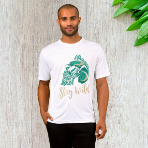 Stay Wild Modern Bearded Skull T-Shirt