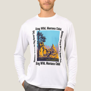 Stay Wild, Montana Child Rustic Western Nature Tri-Blend Shirt