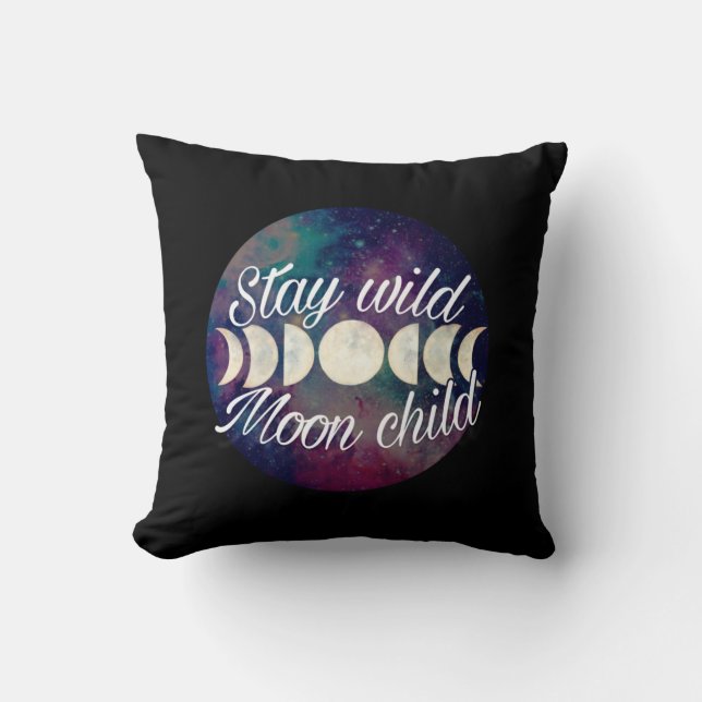 Stay Wild Moon Child badge product line GeminiMoon Cushion (Front)