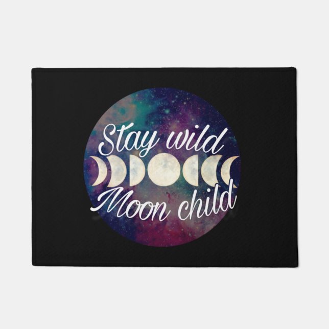 Stay Wild Moon Child badge product line GeminiMoon Doormat (Front)