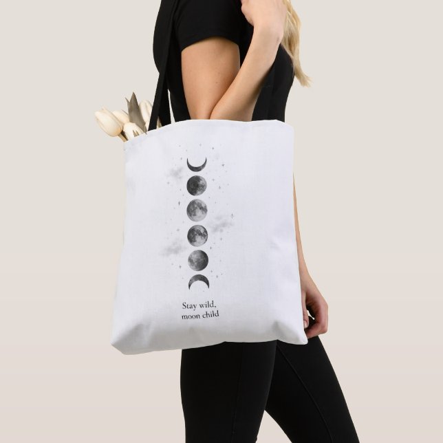 Stay Wild Moon Child Canvas Tote Bag (Close Up)