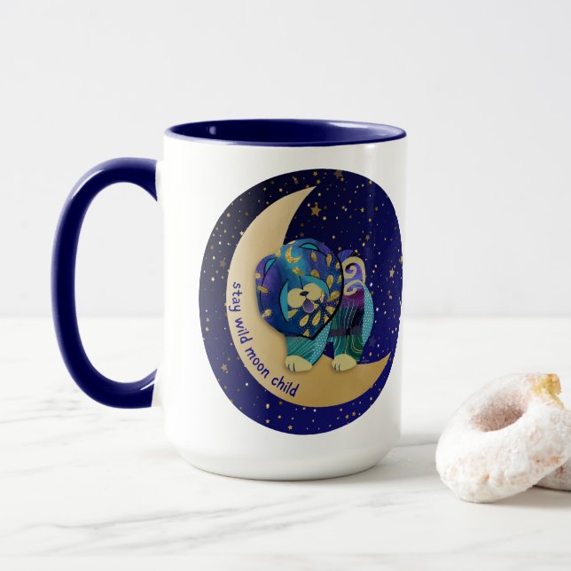 STAY WILD MOON CHILD Chow 15 oz mug (With Donut)