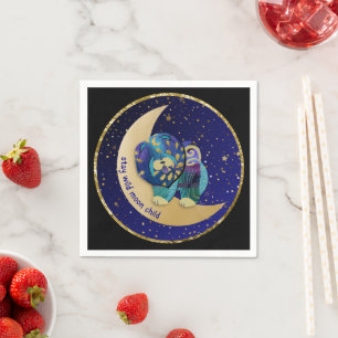 STAY WILD MOON CHILD Chow dog napkins
