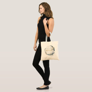 Stay wild moon child, floral moon tote bag