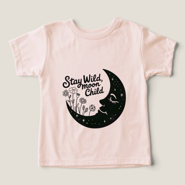 Stay Wild Moon Child Kids T-Shirt  (Design Front)