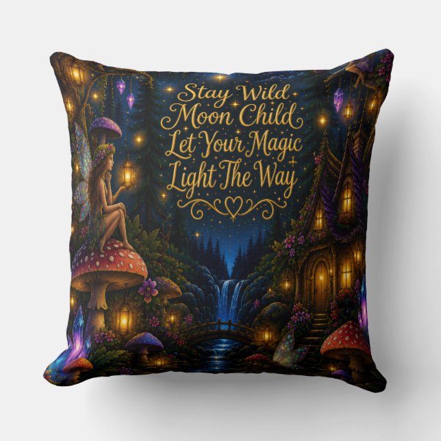 Stay Wild Moon Child throw pillow (Front)