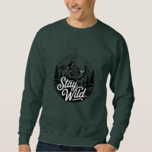 Stay Wild Mountains Forest Vintage Hiking Emblem