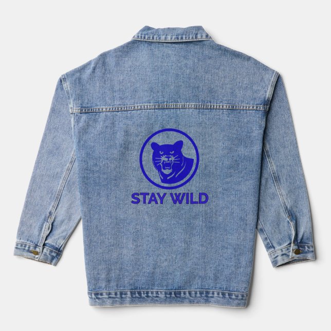Stay Wild Panther Denim Jacket (Back)