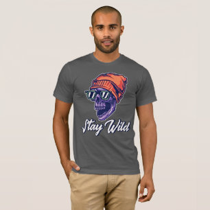 Stay Wild – Retro Skull & Typography Tee