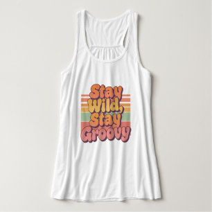 Stay Wild Stay Groovy Retro 70s Sunset Singlet
