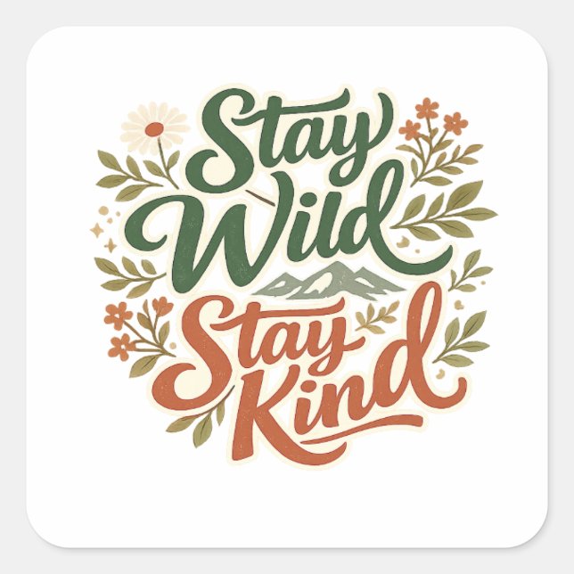 Stay Wild Stay Kind Nature Sticker (Front)