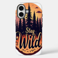 Stay Wild: Sunset Forest Illustration