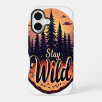 Stay Wild: Sunset Forest Illustration