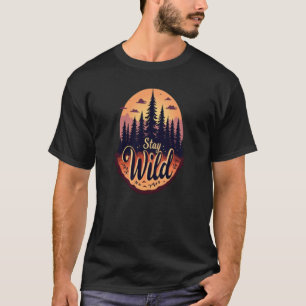 Stay Wild: Sunset Forest Illustration T-Shirt