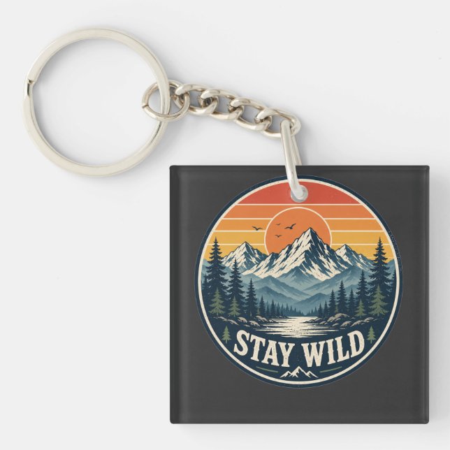stay wild T-Shirt Key Ring (Front)