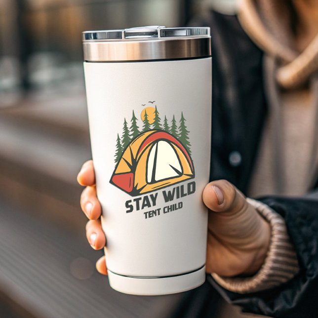 Stay Wild Tent Camping | Die-Cut Sticker (Stay Wild Tent Child Vinyl Sticker)