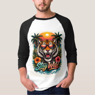 Stay Wild Tiger Sunset T-Shirt – Tropical Jungle G