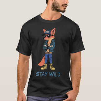 Stay Wild – Trendy Fox Streetwear T-Shirt