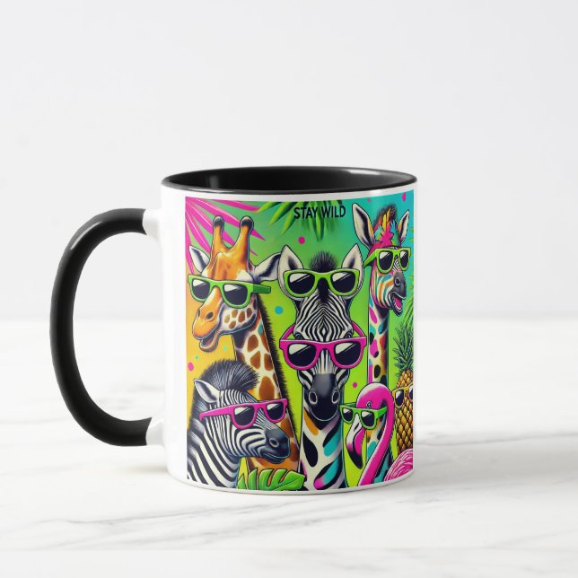  Stay Wild - Tropical Party Vibes with Exotic Anim Mug (Left)