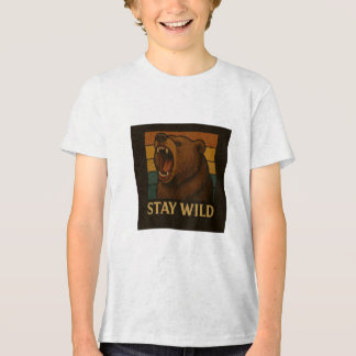 Stay Wild Vintage Animal Graphic for Nature Lover Tri-Blend Shirt