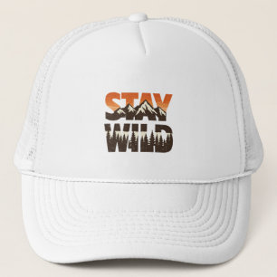 Stay Wild Vintage Mountain Forest Adventure Trucker Hat