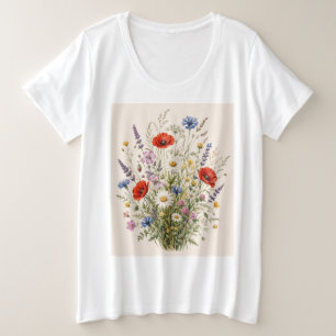 Stay Wild Vintage Wild Herbs Botanical Design Plus Size T-Shirt