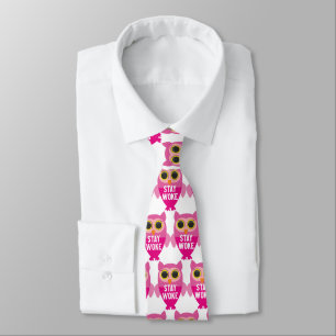 Stay woke owl Tie