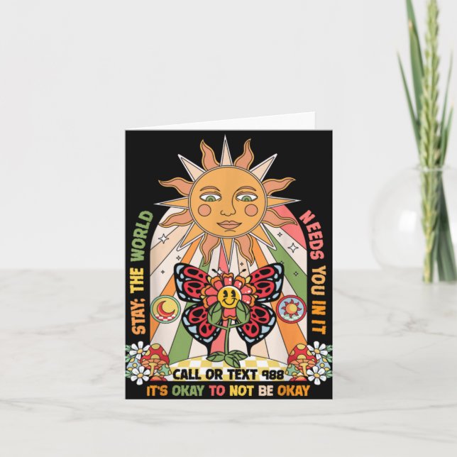 Stay World Needs You Call 988 Suicide Prevention G Card (Front)