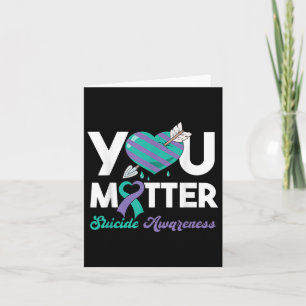 Stay You Purple Teal Heart Suicide Awareness  Card