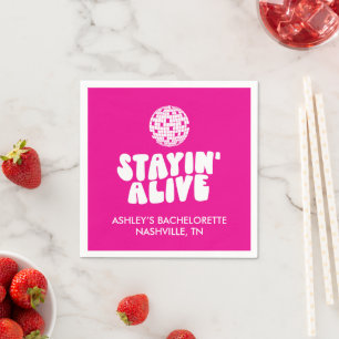 Staying Alive Bachelorette Disco  Napkin