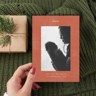 Staying at Home Minimal Family Christmas Photo Holiday Card