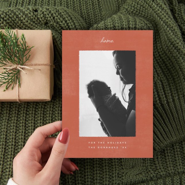 Staying at Home Minimal Family Christmas Photo Holiday Card (Creator Uploaded)