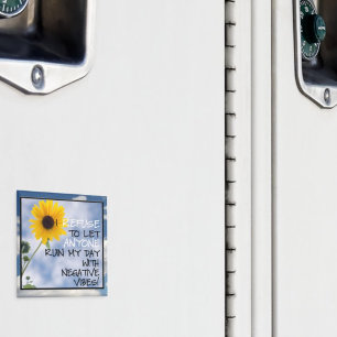 Staying Positive Text With A Sunflower In The Sky Magnet