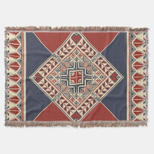 Staying Warm Blue Print Throw Blanket