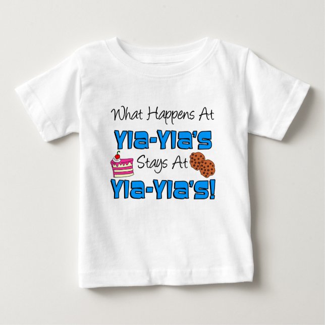 Stays At Yia-Yia's Baby T-Shirt (Front)