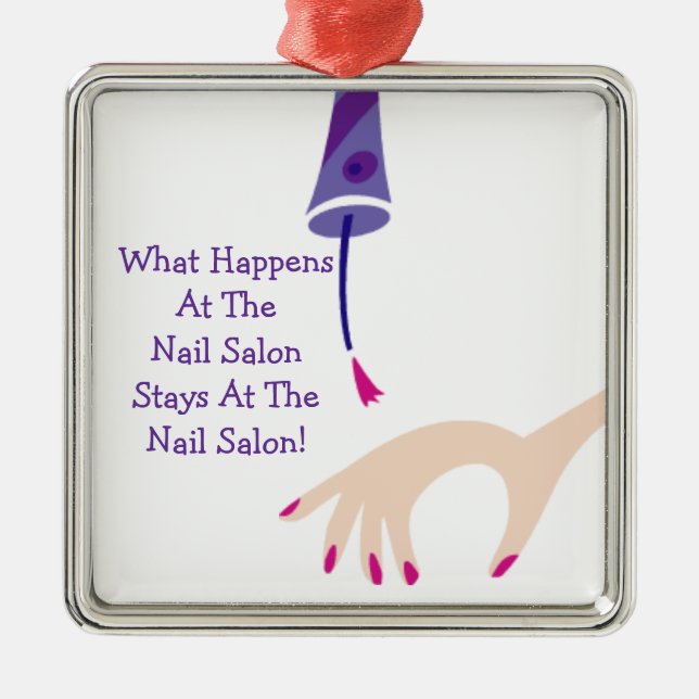 Stays @ The Nail Salon Metal Tree Decoration (Front)