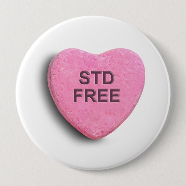 STD FREE 10 CM ROUND BADGE (Front)