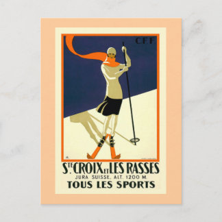 "Ste Croix et Les Rasses" Swiss Vintage Travel Postcard
