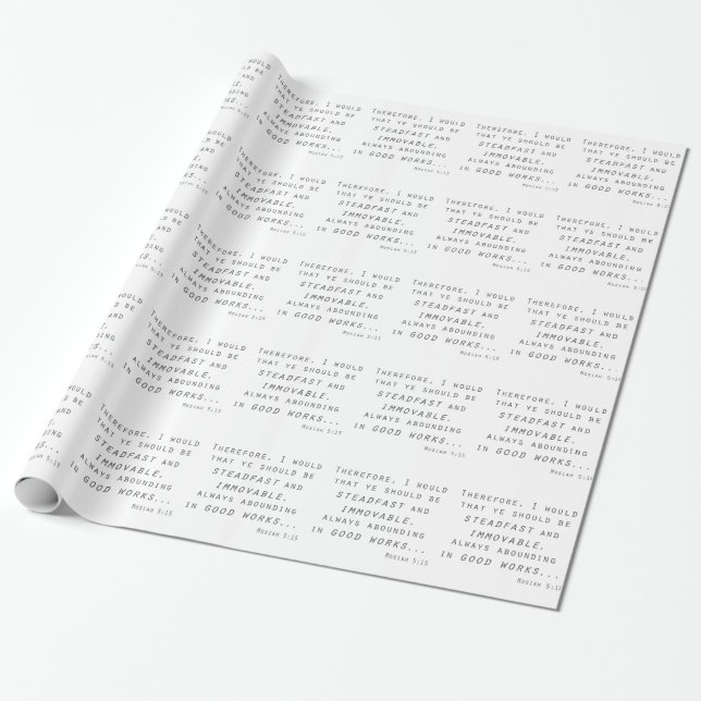 steadfast immoveable mosiah lds scripture wrapping paper (Unrolled)