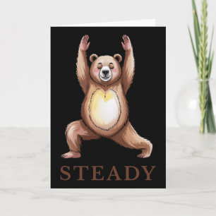 Steady Bear Yoga Shirt Calm Lance Cute Animal Yogi Card