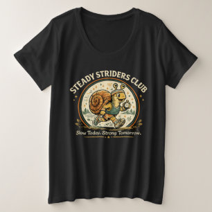 Steady Striders Club Funny Snail Runner Vintage Plus Size T-Shirt