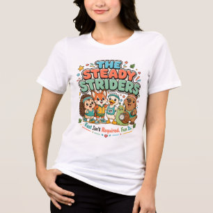Steady Striders Cute Running Club Animal Friends Tri-Blend Shirt